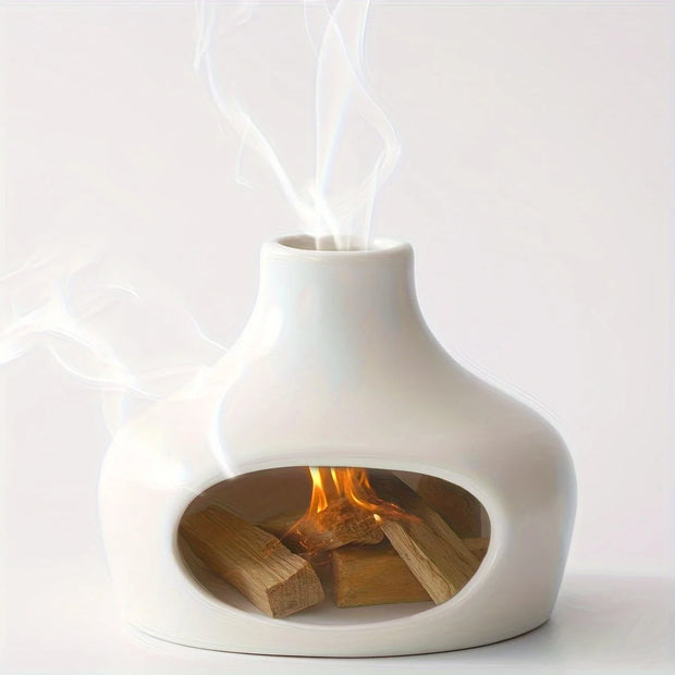 Elegant Ceramic Palo Santo & Sage Burner with Chimney