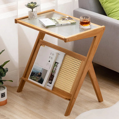 Unique Shape Side Table with Rack – Stylish Coffee/Tea Table