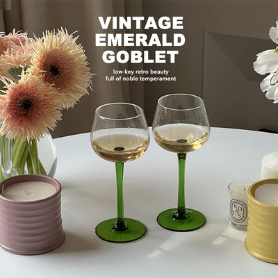 Vintage Emerald Goblets