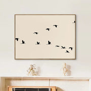 Minimalist Black Flying Birds Silhouette Canvas