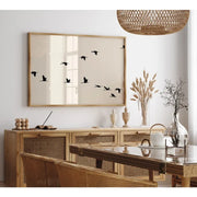 Minimalist Black Flying Birds Silhouette Canvas