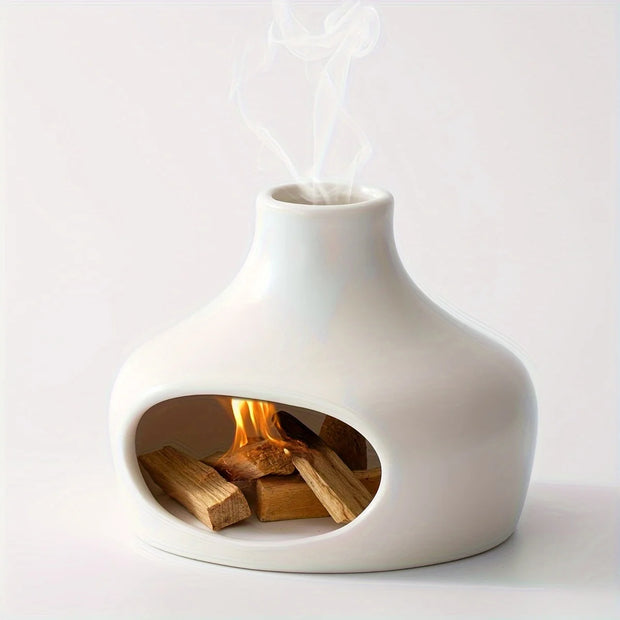 Elegant Ceramic Palo Santo & Sage Burner with Chimney