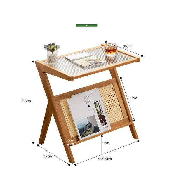 Walnut - 55cm z shape table 