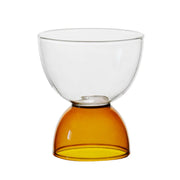 clear orange goblet glass