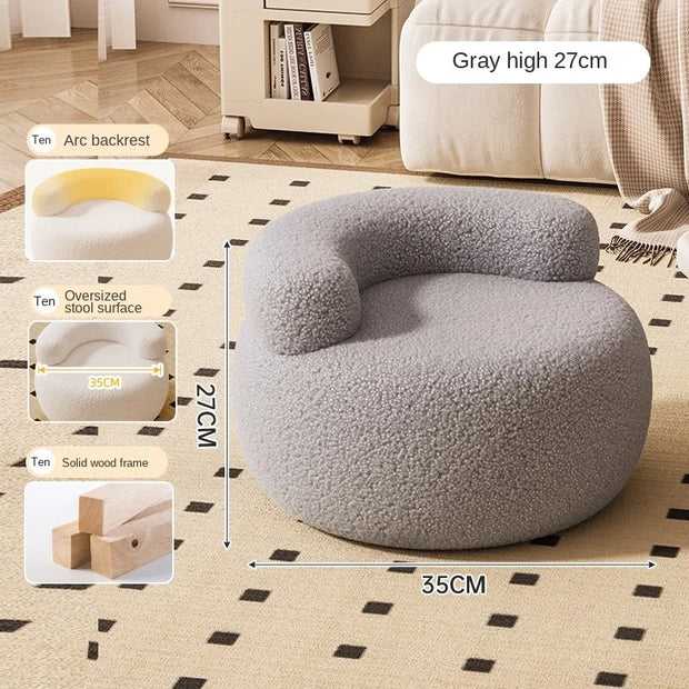 grey round ottoman